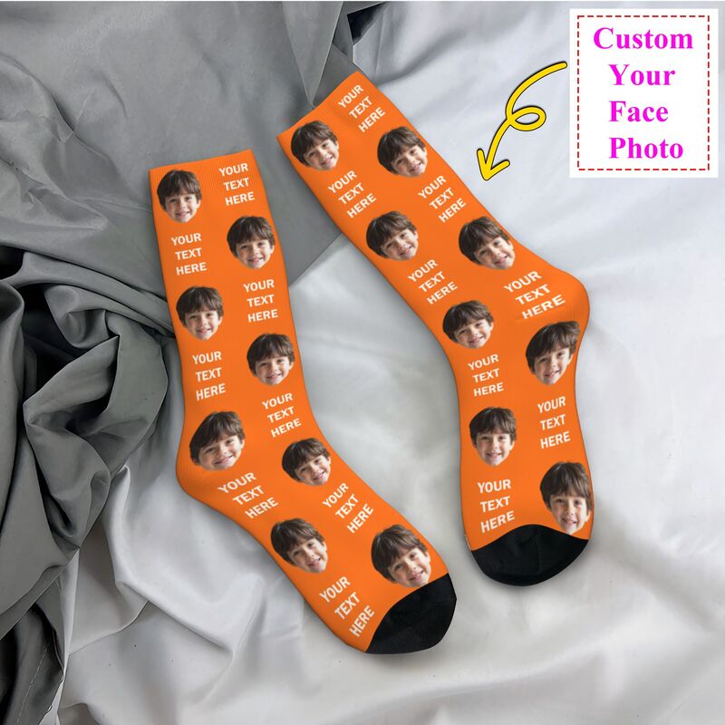 Dress Sock Men - Texte de Photo personnalisé, chaussettes d'équipage