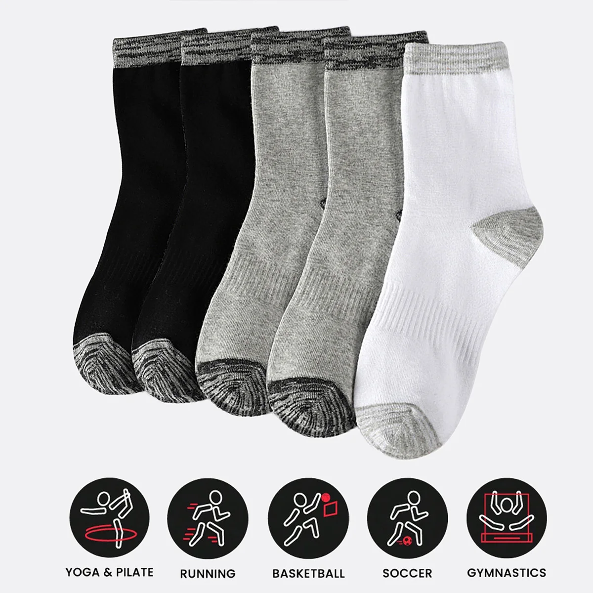 Athletic Sock Cushion - 1/5 paires de chaussettes de sport