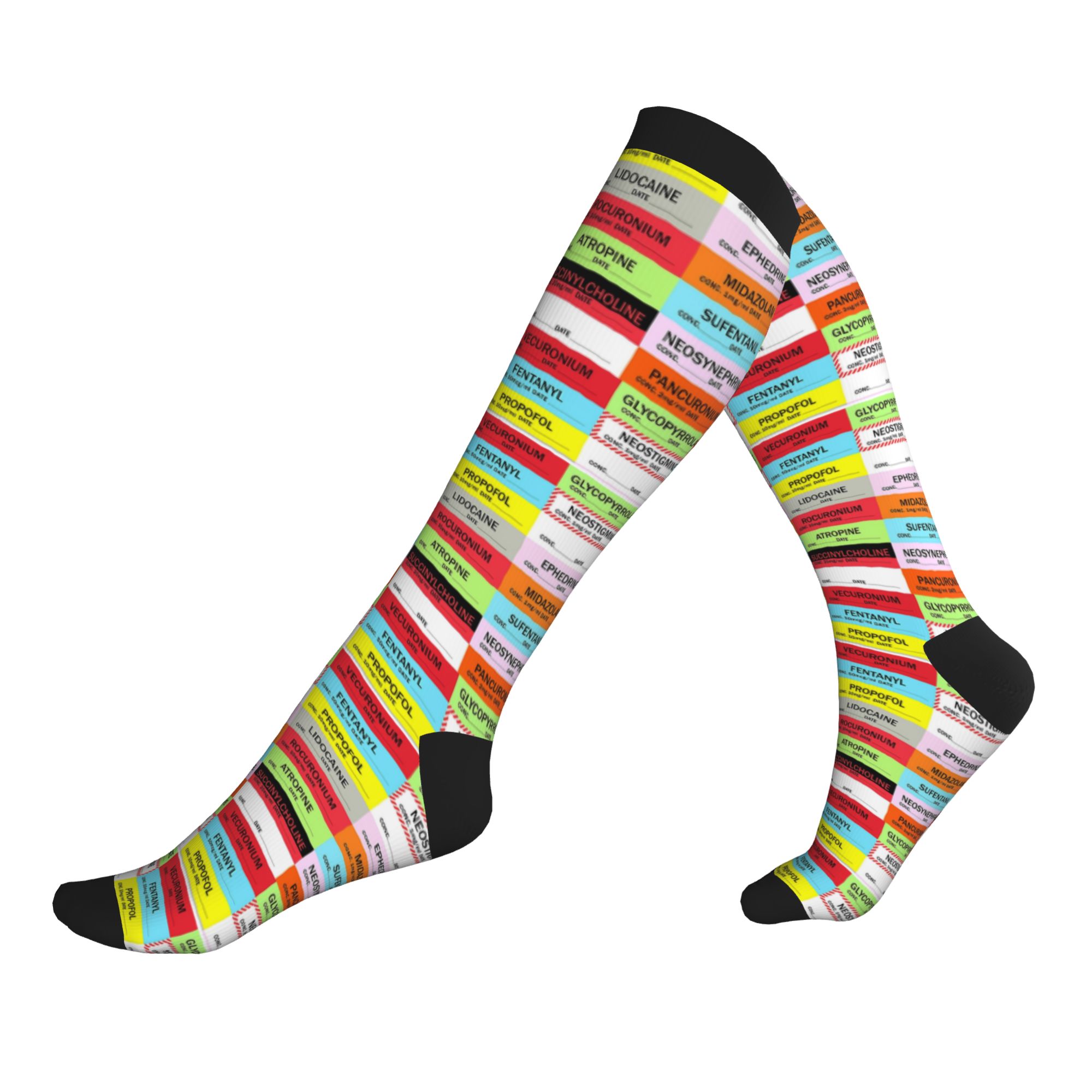 Compression Sock Medical - Chaussettes de compression imprimées fantaisie pour