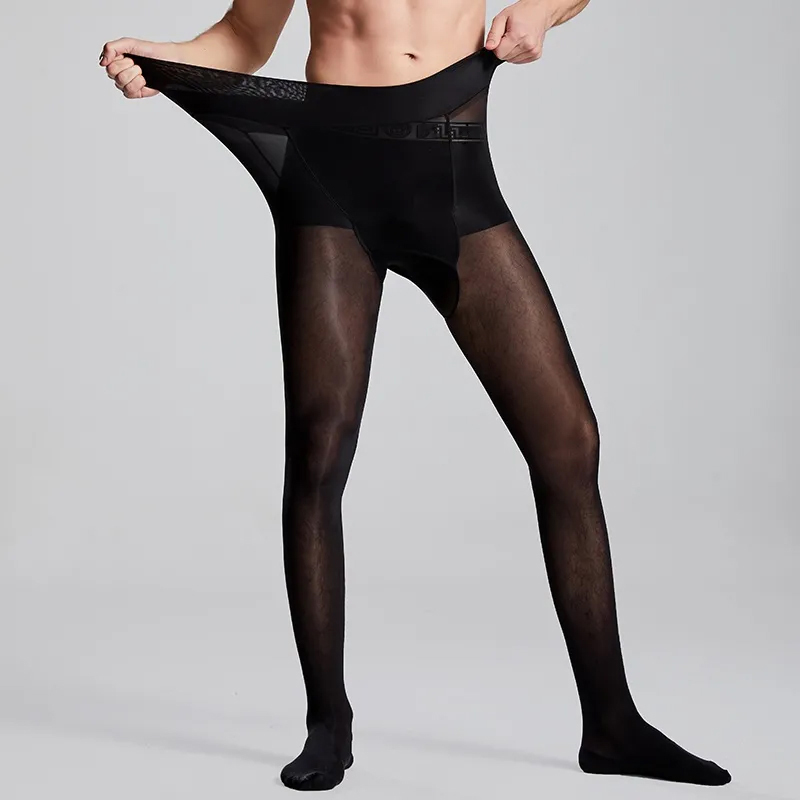 Tights Pantyhose Sheer - Grande taille hommes Sexy transparent noir