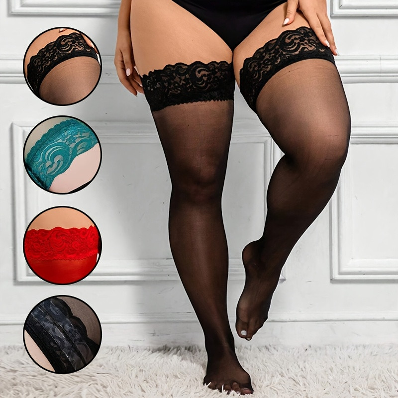 Thigh High Sock Stay Up - Bas cuissardes grande taille pour femmes,