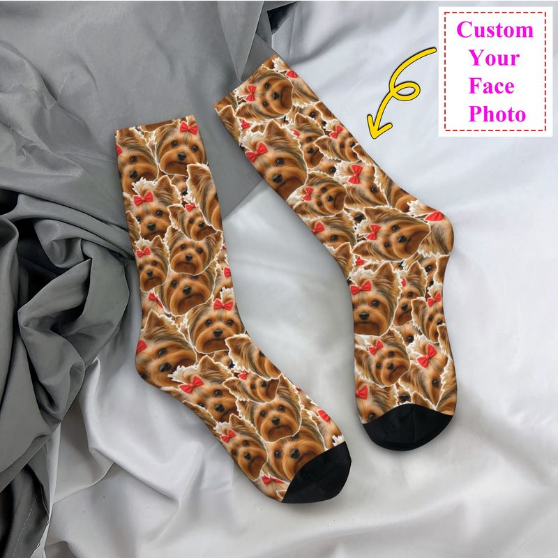 Dress Sock Men - Chaussettes personnalisées avec visage de chien
