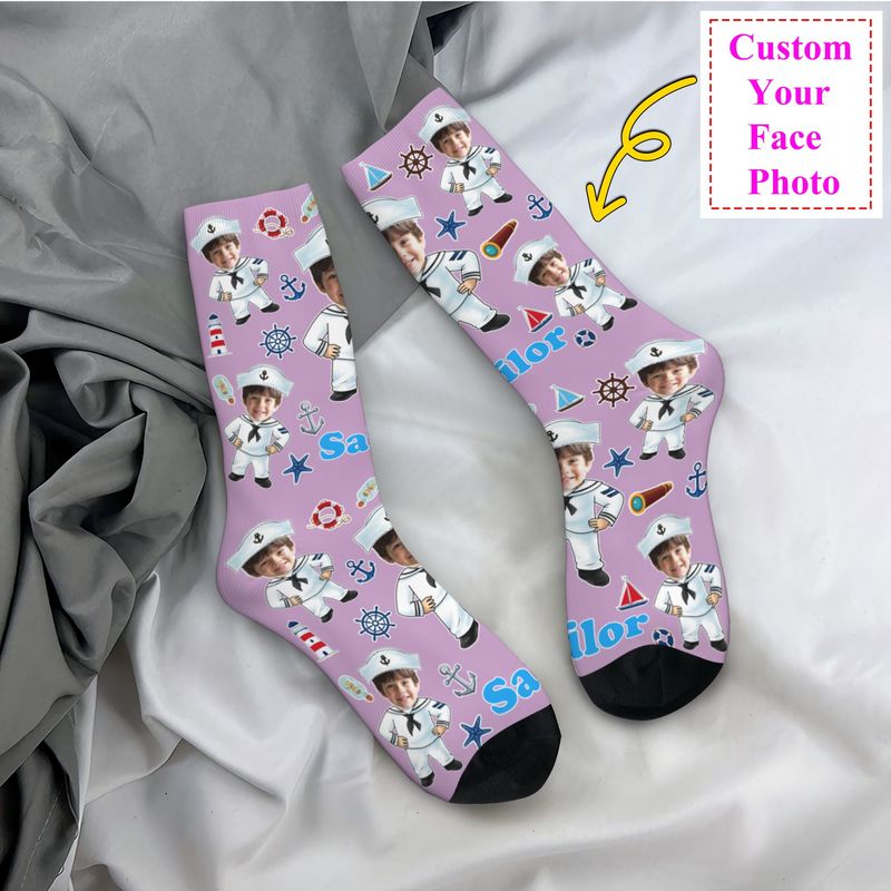 Dress Sock Men - Chaussettes personnalisées de capitaine nautique de