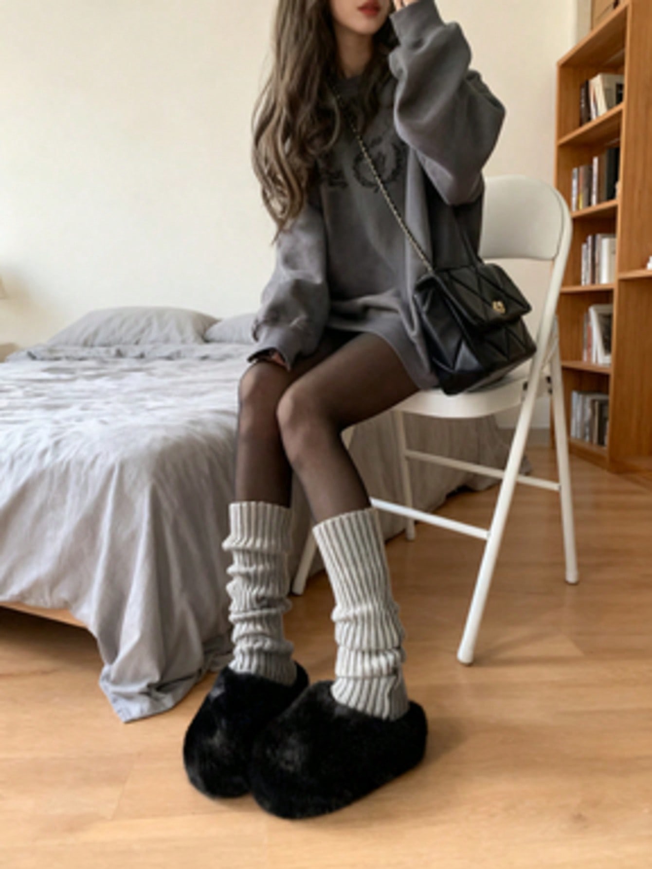 2 paires de bas longs côtelés  - Boot Sock Slouchy avis et prix